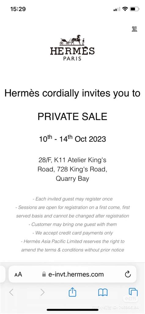 hermes private sale|hermes private sale september 2022.